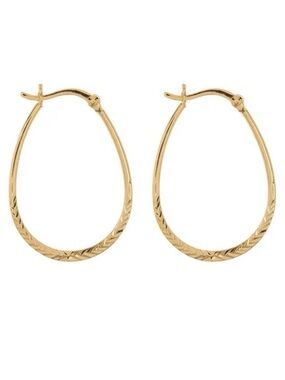 NEW ARGENTO VIVO 18K Gold Plated Sterling Silver Horseshoe 33m Hoop Earrings